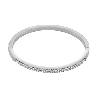 Fossil Ellis Damen Edelstahl Armband mit Druckknopfverschluss, Silberfarben Fossil Ellis Damen Edelstahl Armband mit Druckknopfverschluss, Silberfarben