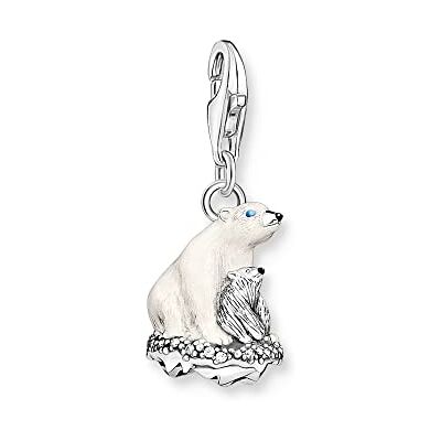 THOMAS SABO Charm-Anhänger Eisbären silber 925 Sterlingsilber, Geschwärzt, Kaltemail THOMAS SABO Charm-Anhänger Eisbären silber 925 Sterlingsilber, Geschwärzt, Kaltemail