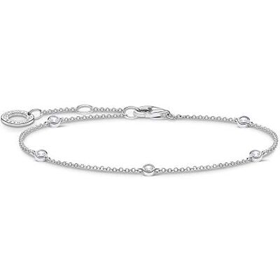 THOMAS SABO Armband weiße Steine silber, 925 Sterlingsilber, 16-19 cm Länge THOMAS SABO Armband weiße Steine silber, 925 Sterlingsilber, 16-19 cm Länge