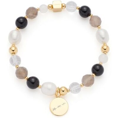JEWELS BY LEONARDO Armband Hope • elastische Armkette aus goldfarbenem Edelstahl • Glas-, Achat- und Süßwasserperlen im Mix • 19,5 cm Länge • Schmuck Geschenk für Frauen • 025935 JEWELS BY LEONARDO Armband Hope • elastische Armkette aus goldfarbenem Edelstahl • Glas-, Achat- und Süßwasserperlen im Mix • 19,5 cm Länge • Schmuck Geschenk für Frauen • 025935