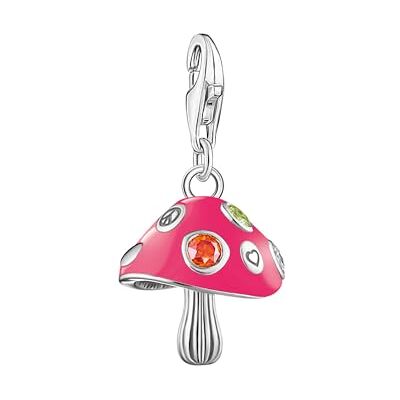 THOMAS SABO Charm-Anhänger bunter Pilz Silber Recyceltes 925 Silber, Geschw., Kaltemail THOMAS SABO Charm-Anhänger bunter Pilz Silber Recyceltes 925 Silber, Geschw., Kaltemail