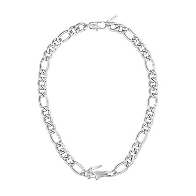 Lacoste Gliederhalskette Für Männer und Frauen Kollektion CROCODILE aus Edelstahl mit einem Charm in Form eines Krokodils Erhältlich aus Gold oder Silber Lacoste Gliederhalskette Für Männer und Frauen Kollektion CROCODILE aus Edelstahl mit einem Charm in Form eines Krokodils Erhältlich aus Gold oder Silber