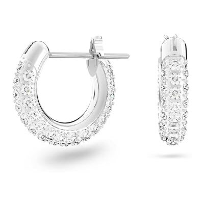 Swarovski Dextera Kreolen, Pavé, Klein, Weiß, Rhodiniert Swarovski Dextera Kreolen, Pavé, Klein, Weiß, Rhodiniert