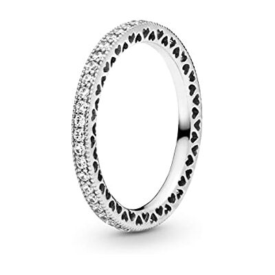 PANDORA Damen-Ring Unendliche Herzen 925 Silber Zirkonia transparent Gr. 52 (16.6) 190963CZ-52 PANDORA Damen-Ring Unendliche Herzen 925 Silber Zirkonia transparent Gr. 52 (16.6) 190963CZ-52