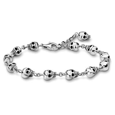 THOMAS SABO Armband Totenköpfe 925 Sterlingsilber, Geschwärzt THOMAS SABO Armband Totenköpfe 925 Sterlingsilber, Geschwärzt
