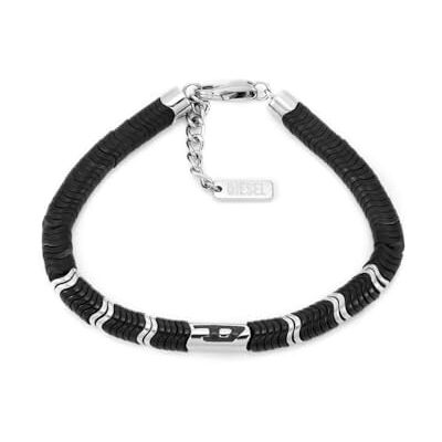 Diesel Herren D Logo Silberfarbenes Edelstahl Armband, DX1572931 Diesel Herren D Logo Silberfarbenes Edelstahl Armband, DX1572931