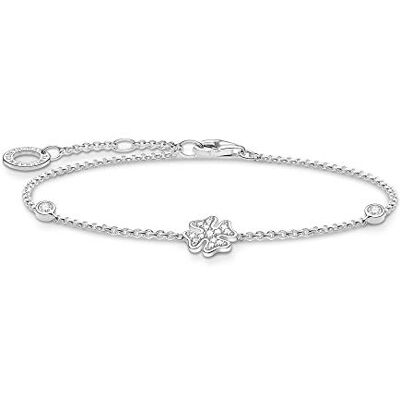 THOMAS SABO Armband Kleeblatt mit Steinen silber, 925 Sterlingsilber, 16-19 cm Länge THOMAS SABO Armband Kleeblatt mit Steinen silber, 925 Sterlingsilber, 16-19 cm Länge