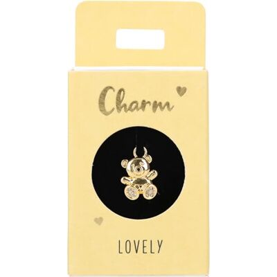 Depesche 11834-048 Charm Teddy, vergoldeter Anhänger für Halsketten, Armband und Ohrringe, ideal als kleines Geschenk Depesche 11834-048 Charm Teddy, vergoldeter Anhänger für Halsketten, Armband und Ohrringe, ideal als kleines Geschenk