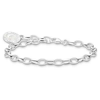 THOMAS SABO Member Charm-Armband mit weißem Charmista Coin Silber 925 Sterlingsilber, Kaltemail THOMAS SABO Member Charm-Armband mit weißem Charmista Coin Silber 925 Sterlingsilber, Kaltemail