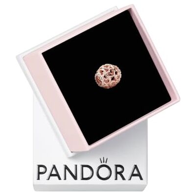 PANDORA Charm All Over Herzen 14 Karat rosévergoldete Metalllegierung Moments Collection PANDORA Charm All Over Herzen 14 Karat rosévergoldete Metalllegierung Moments Collection