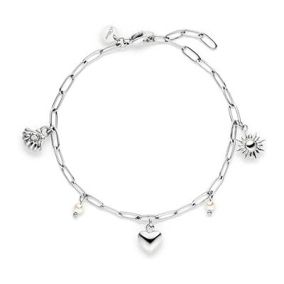 s.Oliver Bracelet Elegantes Armband aus poliertem Edelstahl silber Gliederkette verstellbar bis 21 cm wasserfest & hautfreundlich s.Oliver Bracelet Elegantes Armband aus poliertem Edelstahl silber Gliederkette verstellbar bis 21 cm wasserfest & hautfreundlich
