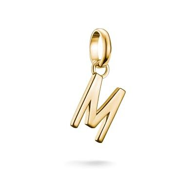 THOMAS SABO Charm-Anhänger Buchstabe M Connect vergoldet 18k Vergoldung, Recyceltes 925 Silber THOMAS SABO Charm-Anhänger Buchstabe M Connect vergoldet 18k Vergoldung, Recyceltes 925 Silber