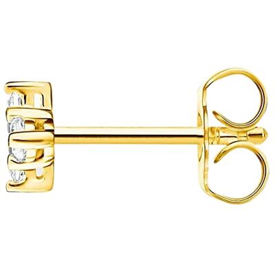 THOMAS SABO Einzel Ohrstecker weißer Stein gold 925 Sterlingsilber, 750 Gelbgold Vergoldung THOMAS SABO Einzel Ohrstecker weißer Stein gold 925 Sterlingsilber, 750 Gelbgold Vergoldung