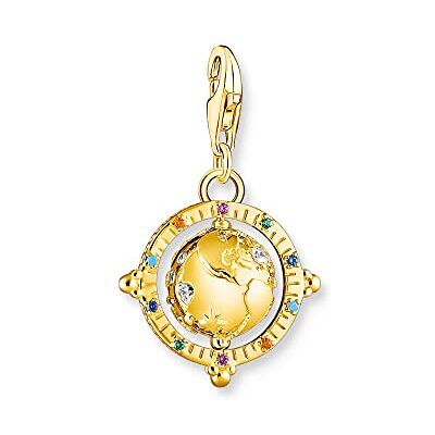 THOMAS SABO Charm-Anhänger bunte Weltkugel vergoldet 750 Gelbgold Vergoldung, 925 Sterlingsilber THOMAS SABO Charm-Anhänger bunte Weltkugel vergoldet 750 Gelbgold Vergoldung, 925 Sterlingsilber
