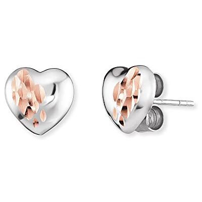 Engelsrufer Damen Ohrstecker Herz Bicolor aus Sterling Silber in silber und roségold Steckverschluss nickelfrei 9mm Engelsrufer Damen Ohrstecker Herz Bicolor aus Sterling Silber in silber und roségold Steckverschluss nickelfrei 9mm