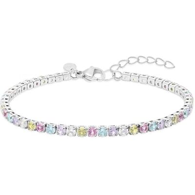 s.Oliver Bracelet Elegantes Armband aus poliertem Edelstahl mehrfarbig Tenniskette verstellbar bis 20 cm wasserfest & hautfreundlich s.Oliver Bracelet Elegantes Armband aus poliertem Edelstahl mehrfarbig Tenniskette verstellbar bis 20 cm wasserfest & hautfreundlich
