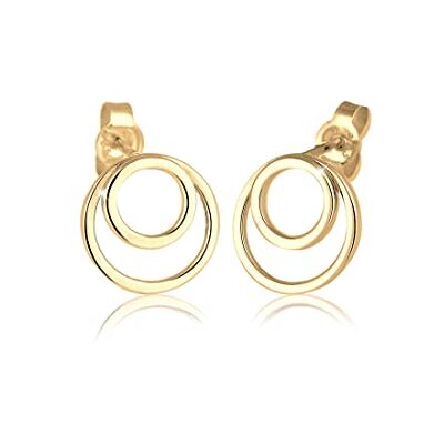 Elli Ohrringe Damen Kreis Ringe Geo Minimal in 925 Sterling Silber vergoldet Elli Ohrringe Damen Kreis Ringe Geo Minimal in 925 Sterling Silber vergoldet