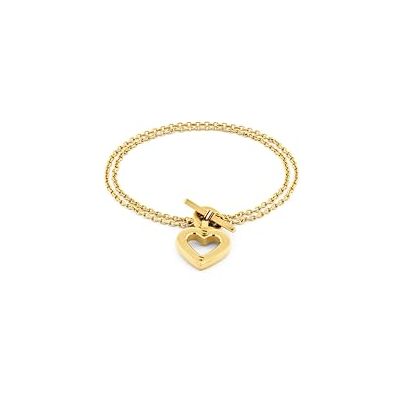 Tommy Hilfiger Jewelry Doppeltes Ketten-Armband für Damen in Gelbgold mit einem Herz-Anhänger 2780970 Tommy Hilfiger Jewelry Doppeltes Ketten-Armband für Damen in Gelbgold mit einem Herz-Anhänger 2780970