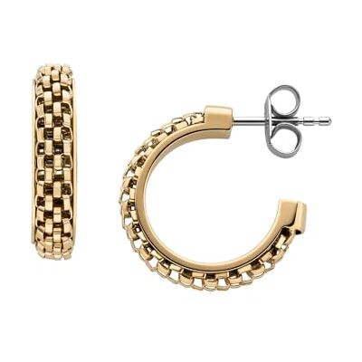 Skagen Women's Stainless Steel Push Back Earrings Zitronengold,6.6Lx6.6Wx2.5Hcm Skagen Women's Stainless Steel Push Back Earrings Zitronengold,6.6Lx6.6Wx2.5Hcm