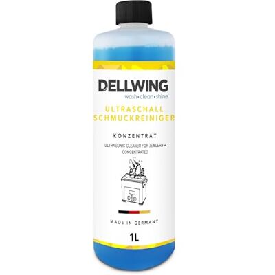 DELLWING Schmuckreiniger 1 l, Konzentrat für Ultraschallgeräte, Reinigungsmittel für Uhren, Ketten, Ringe, Made in Germany DELLWING Schmuckreiniger 1 l, Konzentrat für Ultraschallgeräte, Reinigungsmittel für Uhren, Ketten, Ringe, Made in Germany