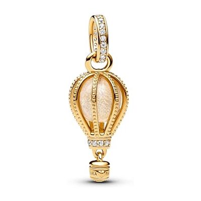 PANDORA Moments Funkelnder Klarer Heißluftballon Charm-Anhänger aus Sterling Silber mit vergoldeter Metalllegierung, Kompatibel ME und Moments Armbändern, 769434C01 PANDORA Moments Funkelnder Klarer Heißluftballon Charm-Anhänger aus Sterling Silber mit vergoldeter Metalllegierung, Kompatibel ME und Moments Armbändern, 769434C01