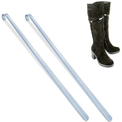 Relaxdays Schuhlöffel lang, 2er Set, 70 cm, Schuhanzieher Metall, stabil, zum Aufhängen, Anziehhilfe für Schuhe, Silber Relaxdays Schuhlöffel lang, 2er Set, 70 cm, Schuhanzieher Metall, stabil, zum Aufhängen, Anziehhilfe für Schuhe, Silber