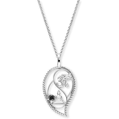 Engelsrufer Damen Halskette Yin Yang Tropfen, 925 Sterling Silber rhodiniert, mit Zirkonia besetzt, verstellbar 42+4+4 cm, Symbolschmuck für Balance & innere Harmonie Engelsrufer Damen Halskette Yin Yang Tropfen, 925 Sterling Silber rhodiniert, mit Zirkonia besetzt, verstellbar 42+4+4 cm, Symbolschmuck für Balance & innere Harmonie