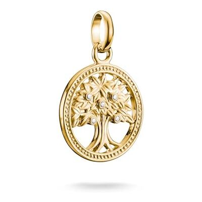 THOMAS SABO Charm-Anhänger Tree of Love mit Steinen Connect vergoldet 18k Vergoldung, Recyceltes 925 Silber THOMAS SABO Charm-Anhänger Tree of Love mit Steinen Connect vergoldet 18k Vergoldung, Recyceltes 925 Silber