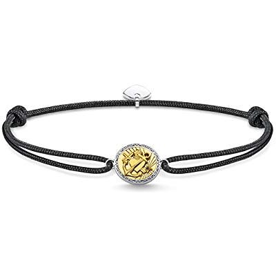 THOMAS SABO Armband Little Secret Glaube, Liebe, Hoffnung 925 Sterlingsilber, Geschwärzt, 750 Gelbgold Vergoldung, Nylon THOMAS SABO Armband Little Secret Glaube, Liebe, Hoffnung 925 Sterlingsilber, Geschwärzt, 750 Gelbgold Vergoldung, Nylon