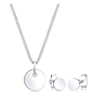 Elli Schmuckset Damen Plättchen Geo Basic Trend in 925 Sterling Silber Elli Schmuckset Damen Plättchen Geo Basic Trend in 925 Sterling Silber