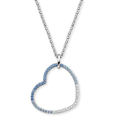 Engelsrufer Kette Herz Ocean Silber Blau für Damen aus 925er Sterlingsilber Zirkonia Karabinerverschluss Länge: 40+4cm Engelsrufer Kette Herz Ocean Silber Blau für Damen aus 925er Sterlingsilber Zirkonia Karabinerverschluss Länge: 40+4cm
