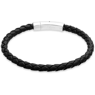 s.Oliver Herren Bracelet Armband aus Echtleder IP Schwarz 22 cm wasserfest & hautfreundlich s.Oliver Herren Bracelet Armband aus Echtleder IP Schwarz 22 cm wasserfest & hautfreundlich