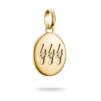 THOMAS SABO Charm-Anhänger Engelzahl 444 mit Steinen Connect vergoldet 18k Vergoldung, Recyceltes 925 Silber THOMAS SABO Charm-Anhänger Engelzahl 444 mit Steinen Connect vergoldet 18k Vergoldung, Recyceltes 925 Silber
