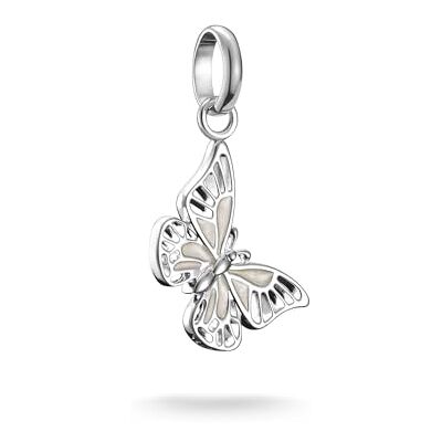 THOMAS SABO Charm-Anhänger Schmetterling Connect Silber Recyceltes 925 Silber, Kaltemail THOMAS SABO Charm-Anhänger Schmetterling Connect Silber Recyceltes 925 Silber, Kaltemail