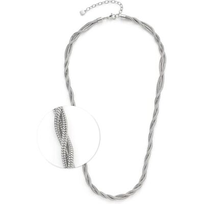 JEWELS BY LEONARDO Halskette Sue • kurze Schlangen-Kette aus silberfarbenem Edelstahl • raffinierte Kordeloptik • 45-50 cm Länge • Schmuck Geschenk für Frauen • 024834 JEWELS BY LEONARDO Halskette Sue • kurze Schlangen-Kette aus silberfarbenem Edelstahl • raffinierte Kordeloptik • 45-50 cm Länge • Schmuck Geschenk für Frauen • 024834
