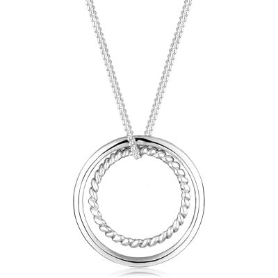 Elli Halskette Damen mit Kreis Ring Symbol Geo Basic Trend in 925 Sterling Silber 80 cm lang Elli Halskette Damen mit Kreis Ring Symbol Geo Basic Trend in 925 Sterling Silber 80 cm lang