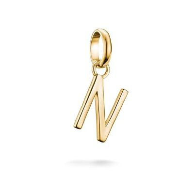 THOMAS SABO Charm Club Connect Charm-Anhänger Buchstabe N 18k Vergoldung Recyceltes 925 Silber CC1220-413-39 THOMAS SABO Charm Club Connect Charm-Anhänger Buchstabe N 18k Vergoldung Recyceltes 925 Silber CC1220-413-39