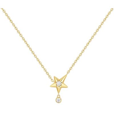 ANIA HAIE Damen Halskette MELODIC POET Sparkling Star Drop aus 925 Sterling Silber 14k vergoldet, Anhänger in Sternform mit 2 Zirkonia, Länge 40,5cm + 5cm Verlängerung, inkl. Geschenkverpackung ANIA HAIE Damen Halskette MELODIC POET Sparkling Star Drop aus 925 Sterling Silber 14k vergoldet, Anhänger in Sternform mit 2 Zirkonia, Länge 40,5cm + 5cm Verlängerung, inkl. Geschenkverpackung