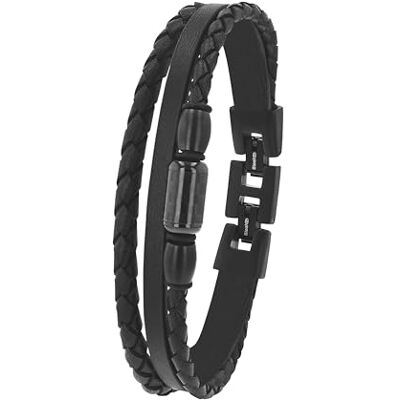 TOM TAILOR Armband für Herren, Edelstahl und Carbon und Leder, 20,5+1,5 cm, schwarz, Geschenkidee, Armschmuck, Herrenschmuck, 2100692 TOM TAILOR Armband für Herren, Edelstahl und Carbon und Leder, 20,5+1,5 cm, schwarz, Geschenkidee, Armschmuck, Herrenschmuck, 2100692