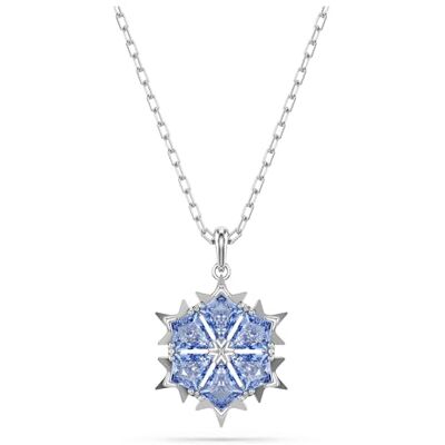 Swarovski Magic Anhänger, Rhodinierte Damenhalskette mit Schneeflocken-Anhänger mit Grau-Blauen Zirkonia, Länge: 38-43 cm Swarovski Magic Anhänger, Rhodinierte Damenhalskette mit Schneeflocken-Anhänger mit Grau-Blauen Zirkonia, Länge: 38-43 cm