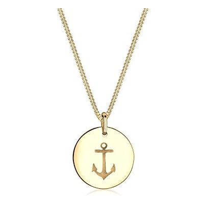 Elli Halskette Silber 925 Vergoldet 24K Anker Plättchen Anhänger Kette Damen Schmuck Geschenke für Frauen Mädchen Mama Freundin, Silberkette Länge 45 cm Elli Halskette Silber 925 Vergoldet 24K Anker Plättchen Anhänger Kette Damen Schmuck Geschenke für Frauen Mädchen Mama Freundin, Silberkette Länge 45 cm