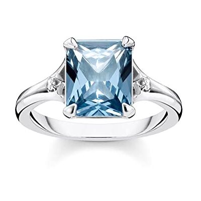 THOMAS SABO Ring blauer Stein mit Mond und Stern 925 Sterling Silber TR2297-644-1-54 THOMAS SABO Ring blauer Stein mit Mond und Stern 925 Sterling Silber TR2297-644-1-54