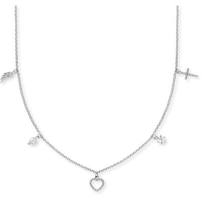 Engelsrufer Kette Glaube, Liebe und Hoffnung für Damen aus 925er Sterlingsilber Zirkonia Perle Karabinerverschluss Länge: 42+4+4cm Engelsrufer Kette Glaube, Liebe und Hoffnung für Damen aus 925er Sterlingsilber Zirkonia Perle Karabinerverschluss Länge: 42+4+4cm
