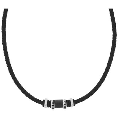 TOM TAILOR Herren Halskette Edelstahl Schwarz Anhänger mit Metallelementen TT-N0022 TOM TAILOR Herren Halskette Edelstahl Schwarz Anhänger mit Metallelementen TT-N0022