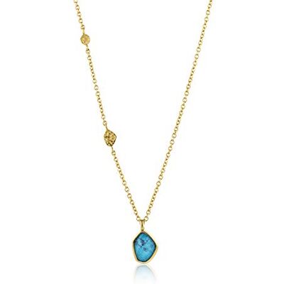 ANIA HAIE Damen Halskette MINERAL GLOW Turquoise aus 925 Sterling Silber 14k vergoldet, besetzt mit zwei Goldplättchen und einem Türkis, Länge 46cm + 5cm Verlängerung, inkl. Geschenkverpackung ANIA HAIE Damen Halskette MINERAL GLOW Turquoise aus 925 Sterling Silber 14k vergoldet, besetzt mit zwei Goldplättchen und einem Türkis, Länge 46cm + 5cm Verlängerung, inkl. Geschenkverpackung