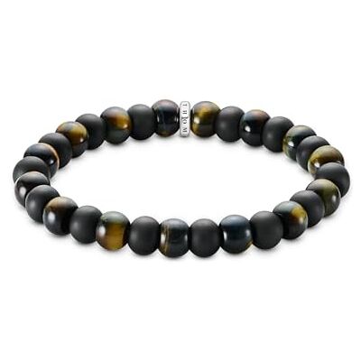 THOMAS SABO Armband Obsidian und Tigerauge Recyceltes 925 Silber, geschw. A2196-806-11-L17 THOMAS SABO Armband Obsidian und Tigerauge Recyceltes 925 Silber, geschw. A2196-806-11-L17