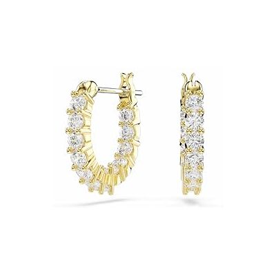Swarovski Matrix Vittore Kreolen, Vergoldete Ohrringe mit Strahlenden Weißen Zirkonia, Größe: 1.5 x 0.2 cm Swarovski Matrix Vittore Kreolen, Vergoldete Ohrringe mit Strahlenden Weißen Zirkonia, Größe: 1.5 x 0.2 cm