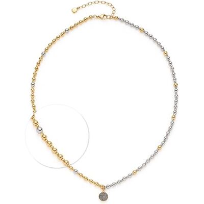 JEWELS BY LEONARDO Halskette Elaine • Hals-Schmuck aus bicolorfarbenem Edelstahl • silber- und goldfarbene Edelstahlperlen • Anhäger aus Achat • 45-50 cm Länge • Schmuck Geschenk für Frauen • 025219 JEWELS BY LEONARDO Halskette Elaine • Hals-Schmuck aus bicolorfarbenem Edelstahl • silber- und goldfarbene Edelstahlperlen • Anhäger aus Achat • 45-50 cm Länge • Schmuck Geschenk für Frauen • 025219