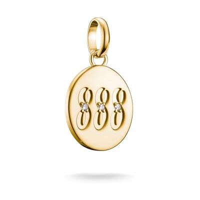 THOMAS SABO Charm-Anhänger Engelzahl 888 mit Steinen Connect vergoldet 18k Vergoldung, Recyceltes 925 Silber THOMAS SABO Charm-Anhänger Engelzahl 888 mit Steinen Connect vergoldet 18k Vergoldung, Recyceltes 925 Silber