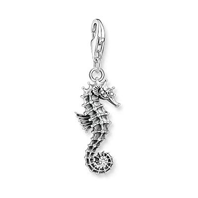 THOMAS SABO Charm-Anhänger Seepferdchen silber 925 Sterlingsilber, Geschwärzt THOMAS SABO Charm-Anhänger Seepferdchen silber 925 Sterlingsilber, Geschwärzt